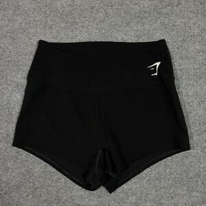 Gymshark Shorts Womens Medium Black High Rise Athletic Stretch 2 Inseam Workout